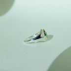 Jadeite Signet Ring Sterling Silver and 14k