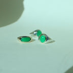 Jadeite Signet Ring Sterling Silver and 14k