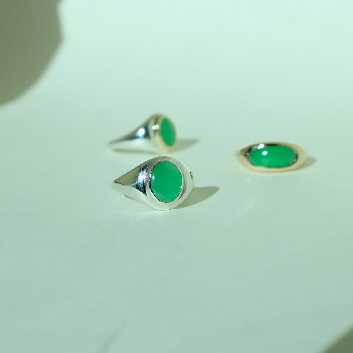 Jadeite Signet Ring Sterling Silver