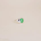 Jadeite Signet Ring Sterling Silver