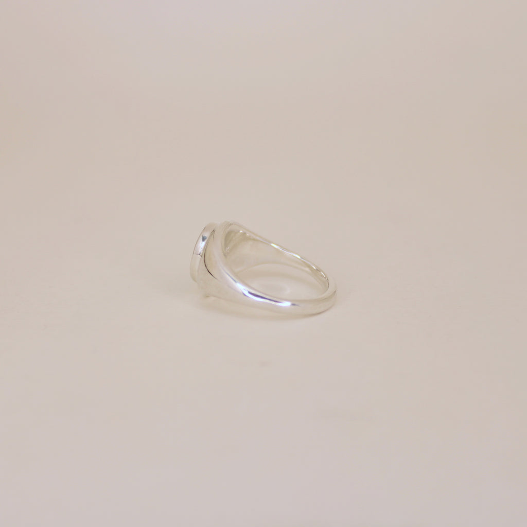 Jadeite Signet Ring Sterling Silver