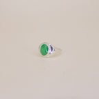 Jadeite Signet Ring Sterling Silver