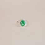 Jadeite Signet Ring Sterling Silver