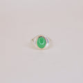 Jadeite Signet Ring Sterling Silver and 14k