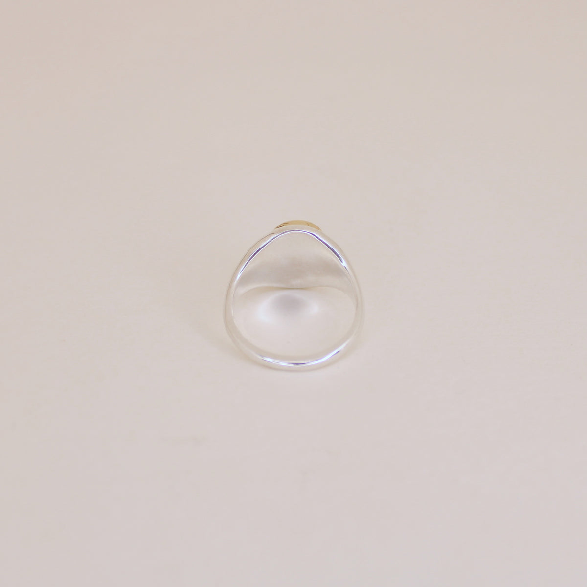 Jadeite Signet Ring Sterling Silver and 14k