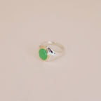 Jadeite Signet Ring Sterling Silver and 14k