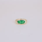 Jadeite Saddle Ring 14k