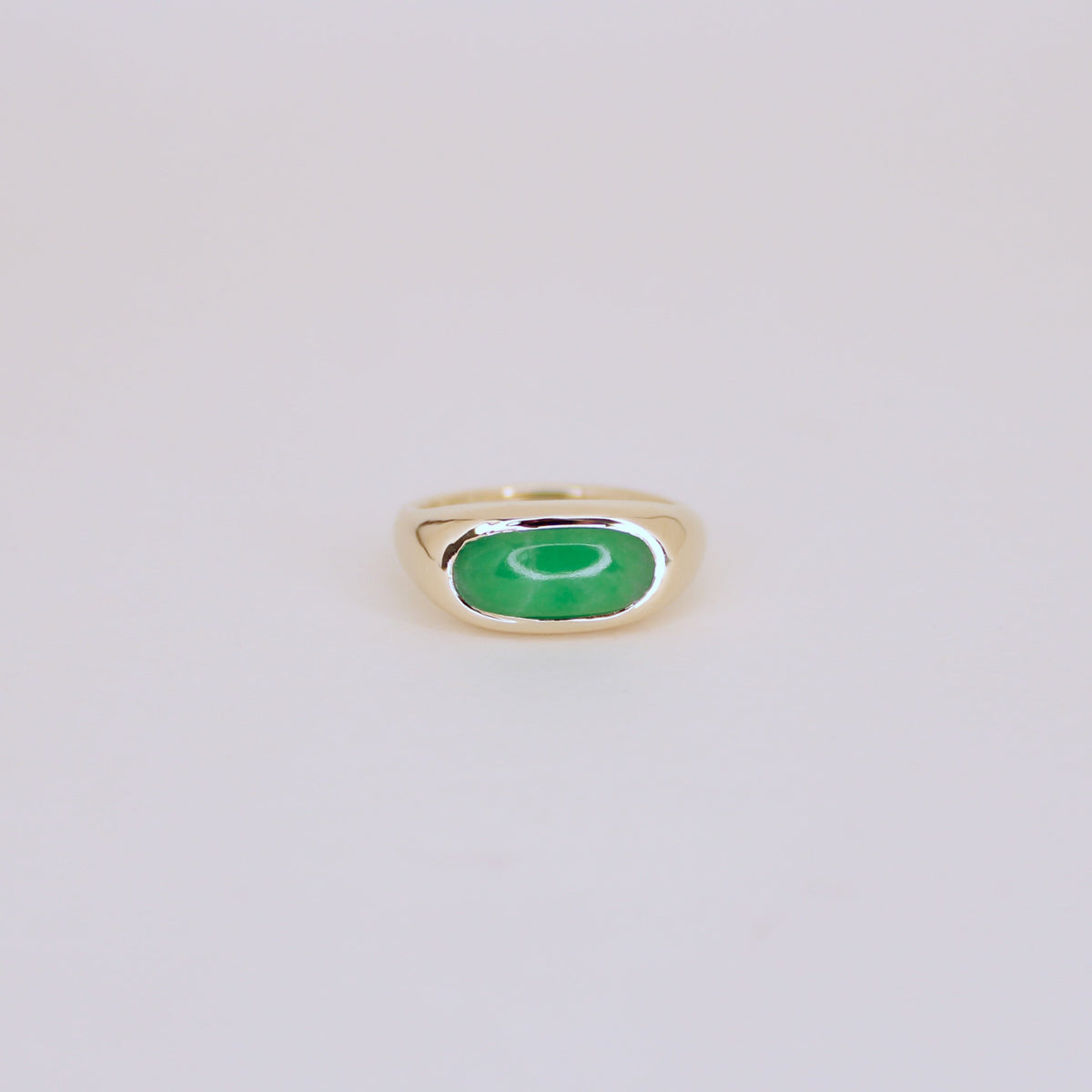 Jadeite Saddle Ring 14k