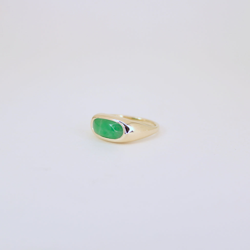 Jadeite Saddle Ring 14k