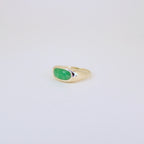 Jadeite Saddle Ring 14k