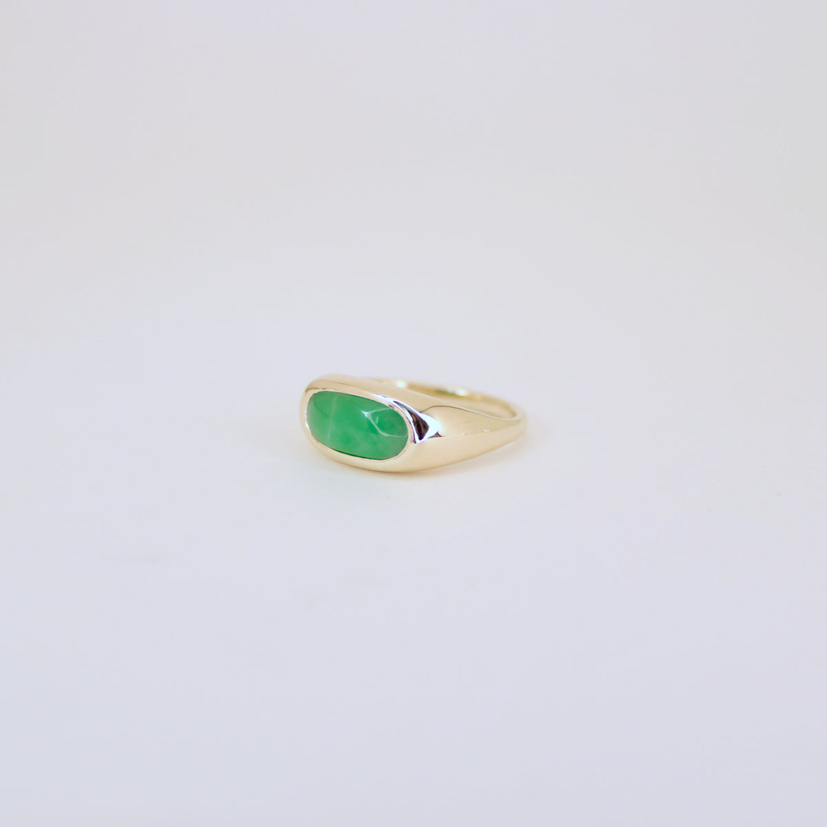 Jadeite Saddle Ring 14k