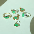 Jadeite Saddle Ring 14k