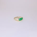 Jadeite Saddle Ring 14k