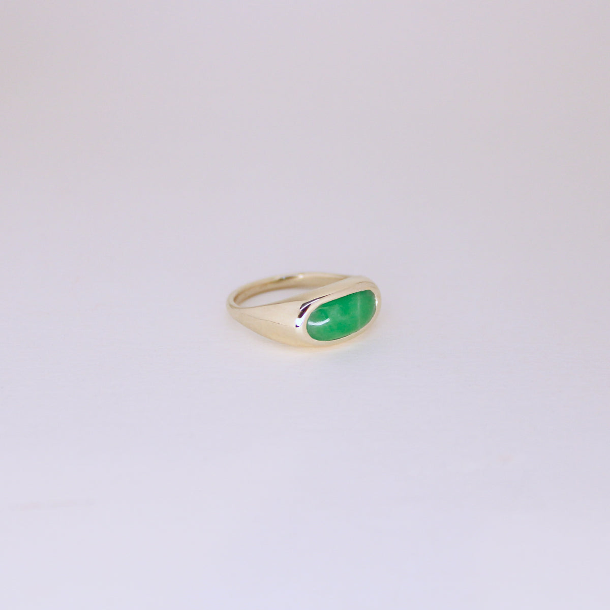 Jadeite Saddle Ring 14k