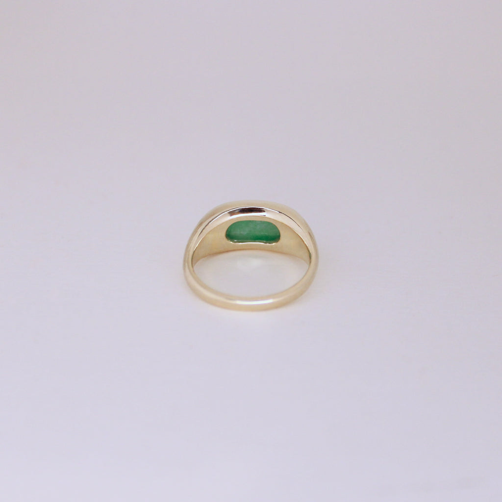 Jadeite Saddle Ring 14k