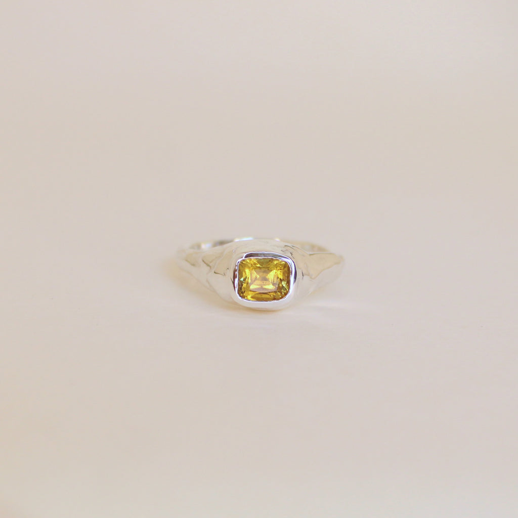 Sarn Yellow Tourmaline Ring (size 7.25)