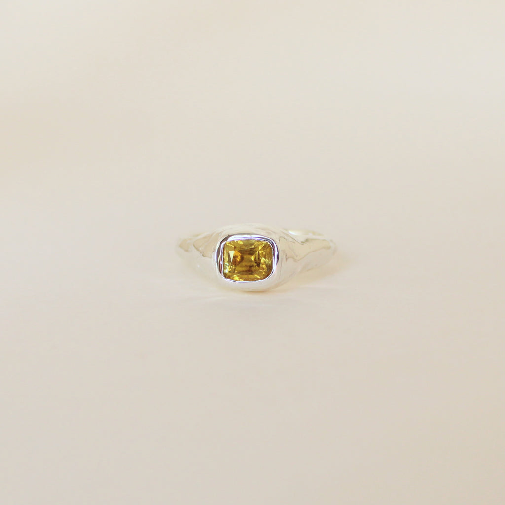 Sarn Yellow Tourmaline Ring (size 7.25)