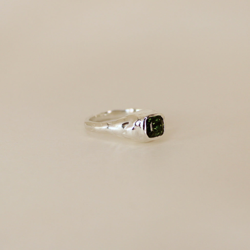 Sarn Green Tourmaline Ring (size 8)