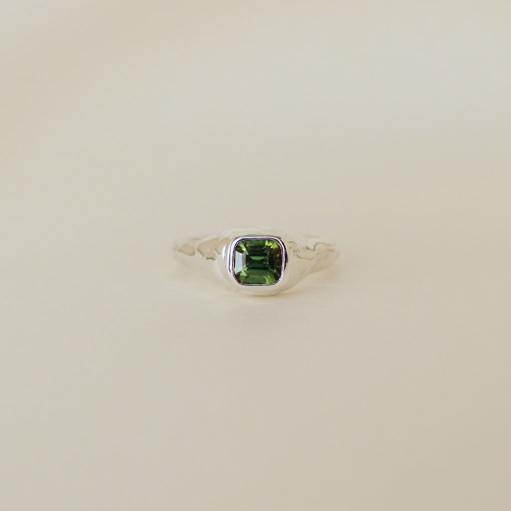 Sarn Green Tourmaline Ring (size 8)