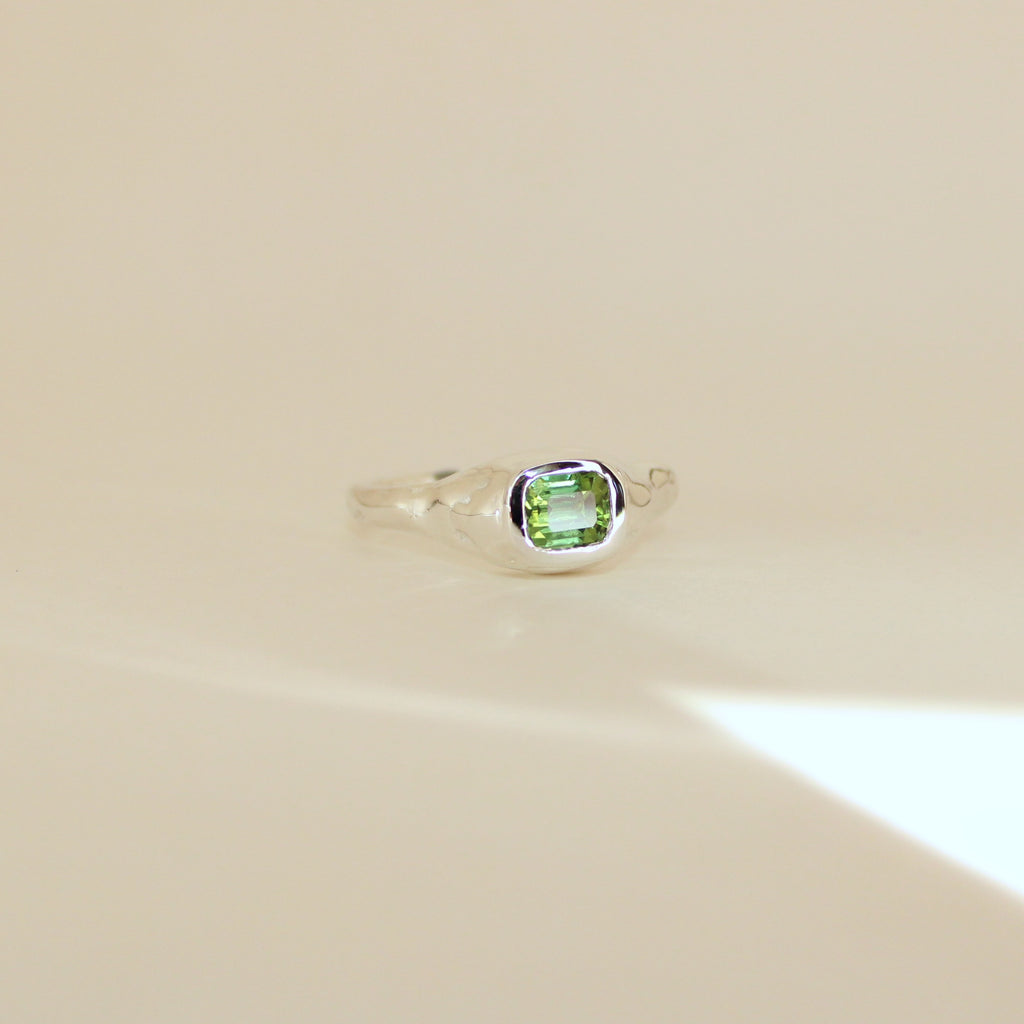 Sarn Green Tourmaline Ring (size 10)