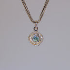 Mini Tart Pendant - Mint Sapphire 14k