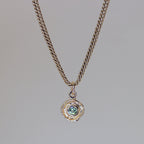 Mini Tart Pendant - Mint Sapphire 14k