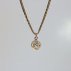 Mini Tart Pendant - Mint Sapphire 14k