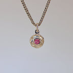 Mini Tart Pendant - Hot Pink Spinel 14k
