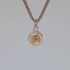 Mini Tart Pendant - Spessartine Garnet 14k