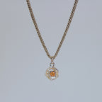 Mini Tart Pendant - Spessartine Garnet 14k