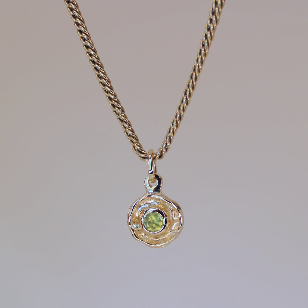 Mini Tart Pendant - Sphene 14k