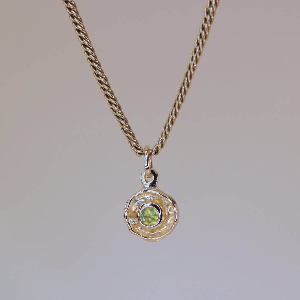 Mini Tart Pendant - Sphene 14k