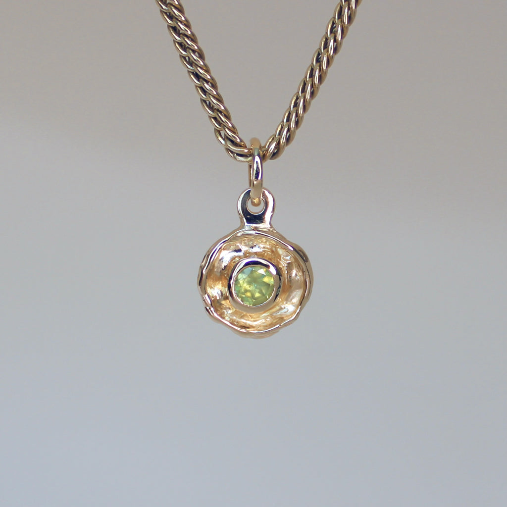 Mini Tart Pendant - Sphene 14k
