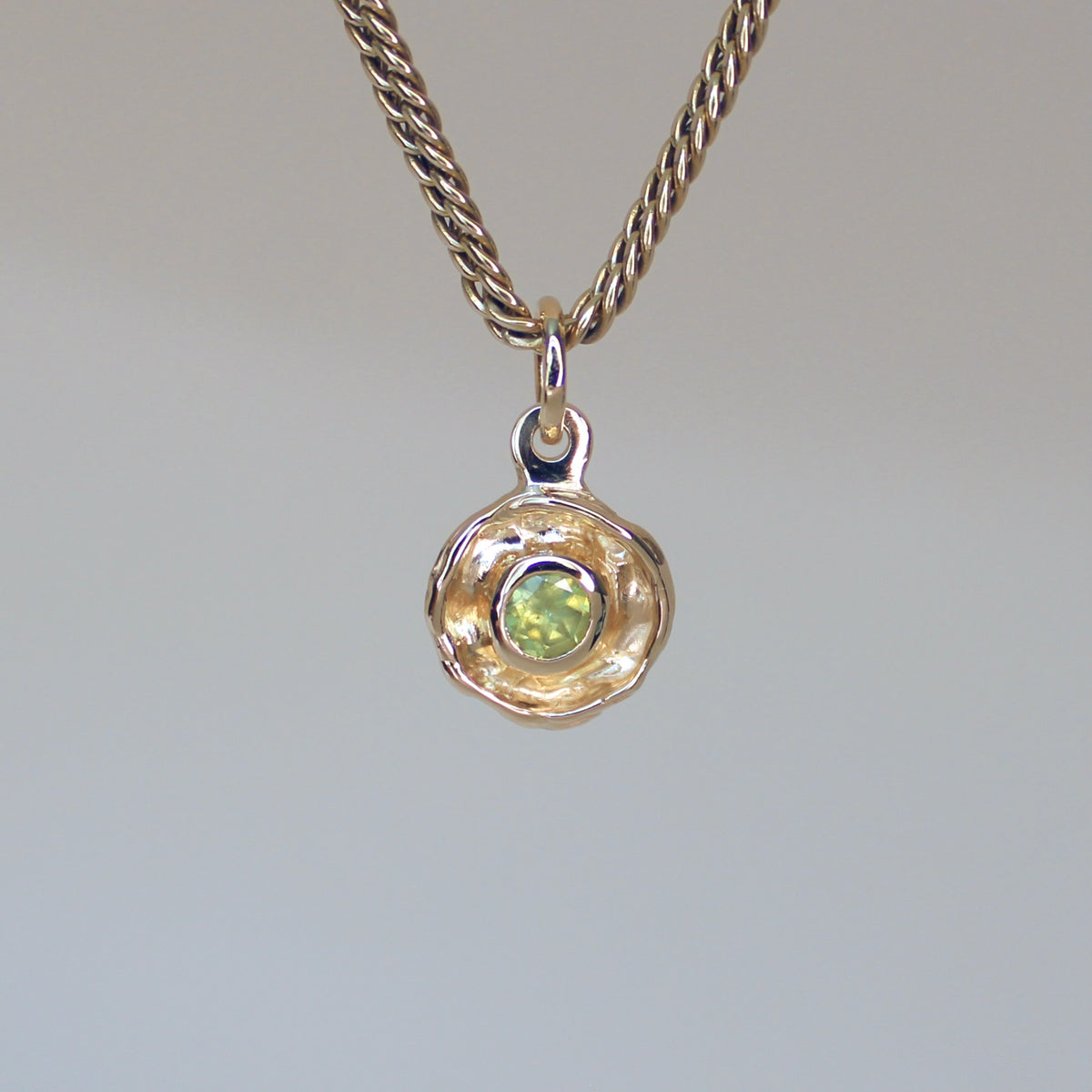 Mini Tart Pendant - Sphene 14k
