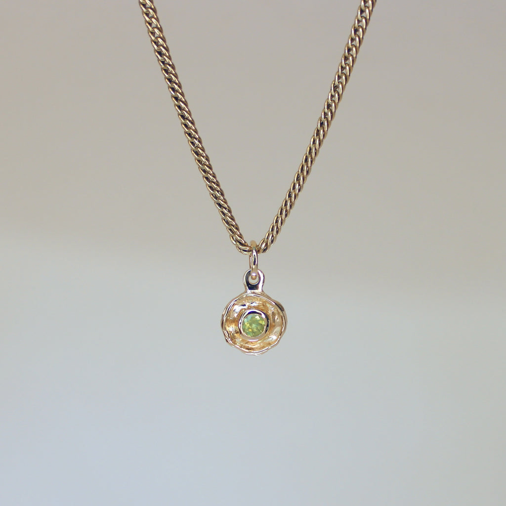 Mini Tart Pendant - Sphene 14k