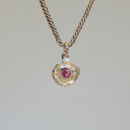 Mini Tart Pendant - Deep Rose Spinel 14k