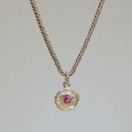 Mini Tart Pendant - Deep Rose Spinel 14k
