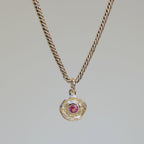 Mini Tart Pendant - Deep Rose Spinel 14k