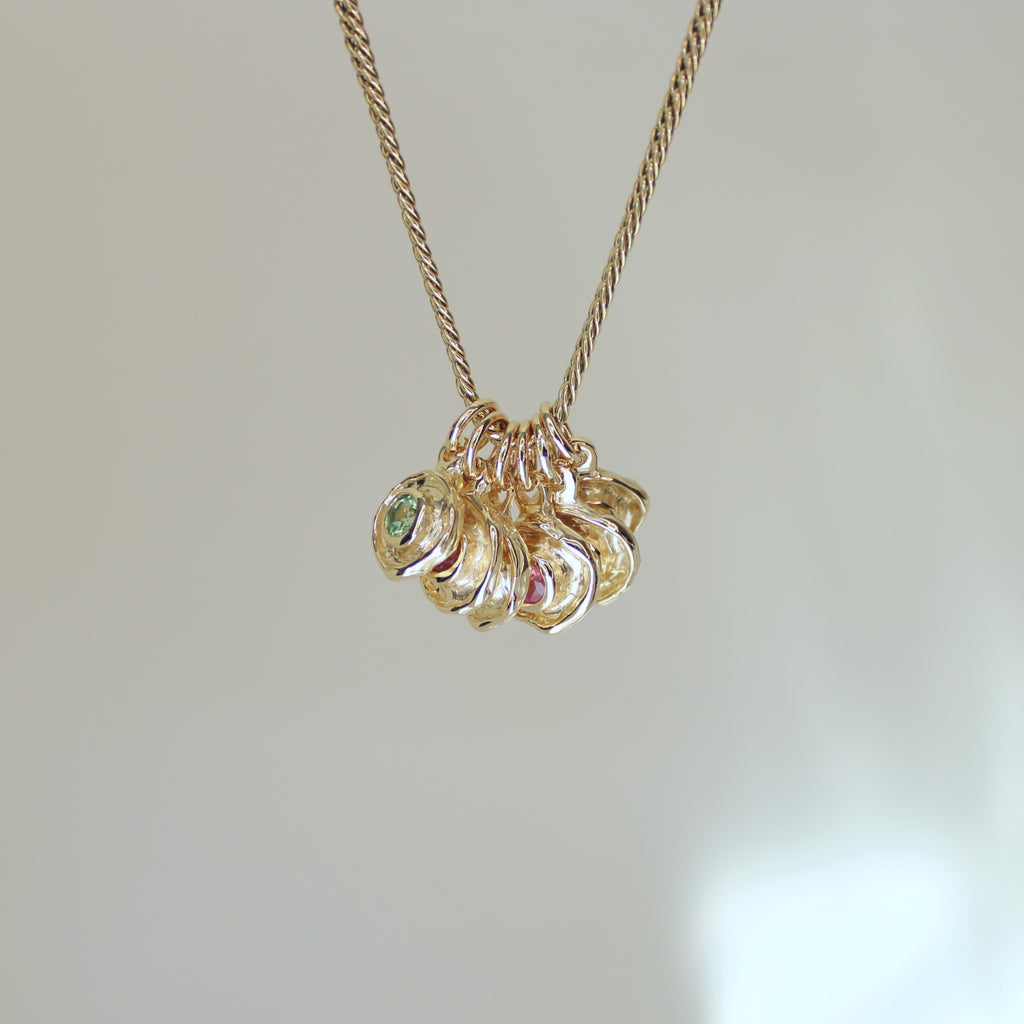 Mini Tart Pendant - Deep Rose Spinel 14k