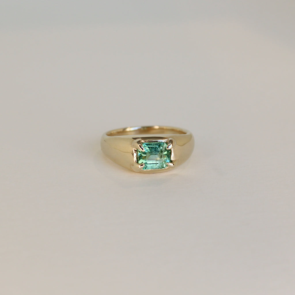 Mesa Gold Ring - Cyan Tourmaline