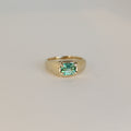 Mesa Gold Ring - Cyan Tourmaline