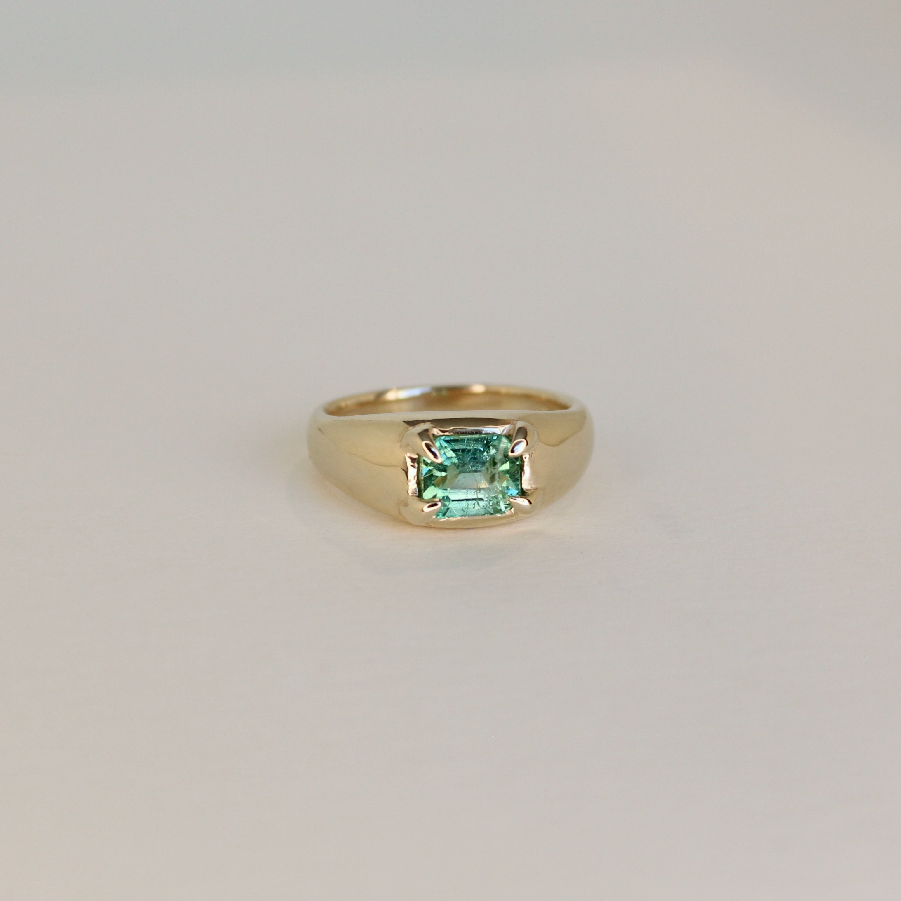 Mesa Gold Ring - Cyan Tourmaline