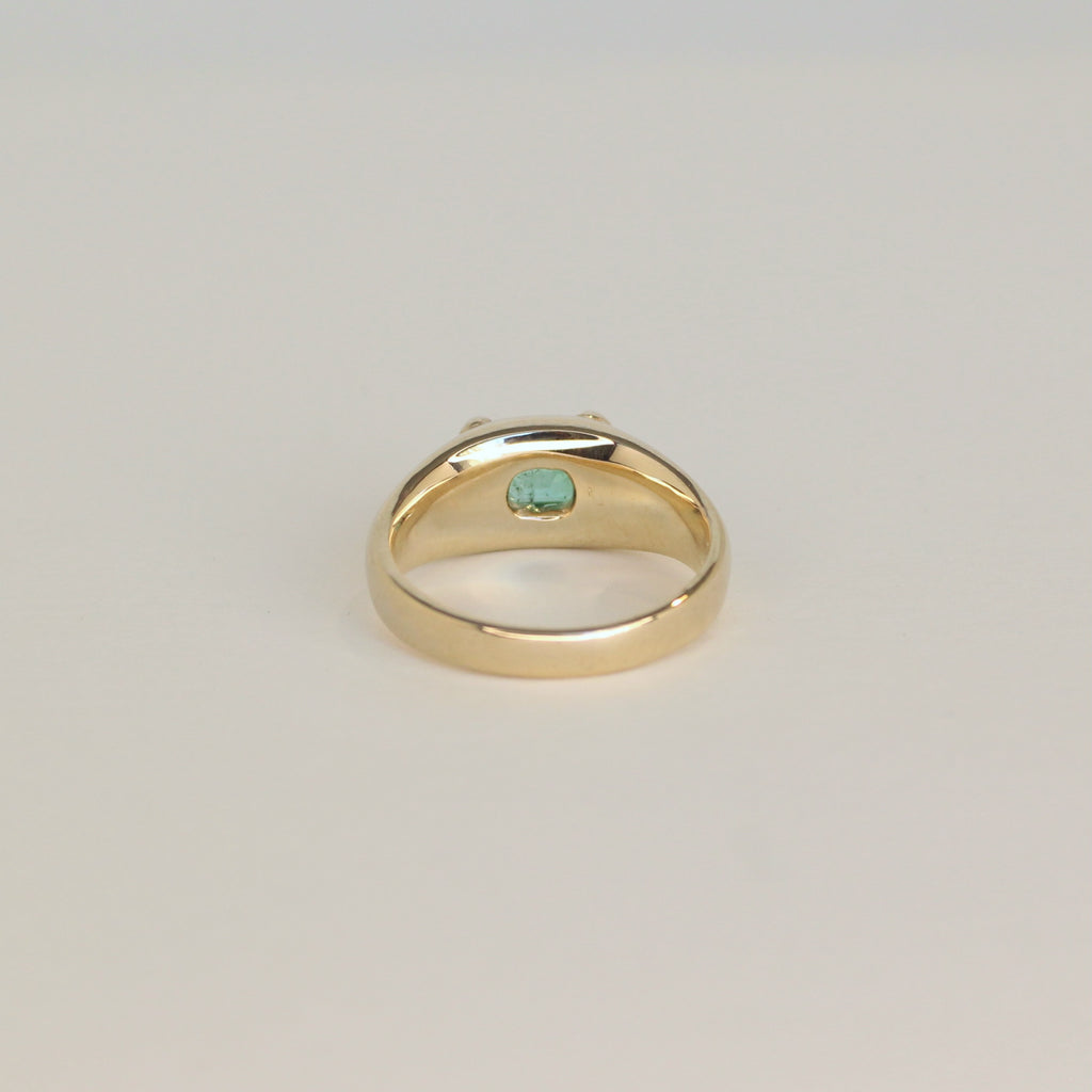 Mesa Gold Ring - Cyan Tourmaline