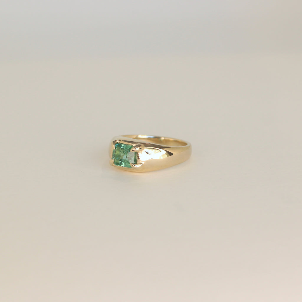 Mesa Gold Ring - Cyan Tourmaline