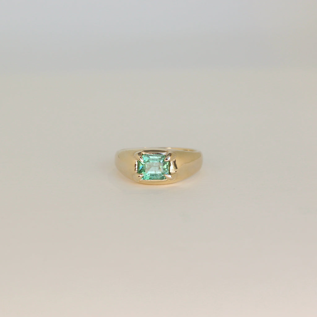 Mesa Gold Ring - Cyan Tourmaline