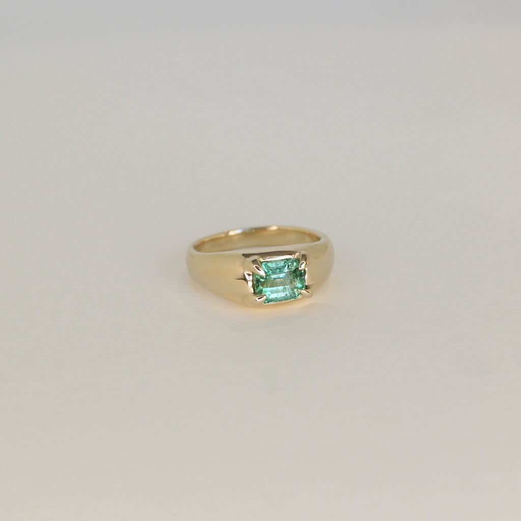 Mesa Gold Ring - Cyan Tourmaline