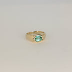 Mesa Gold Ring - Cyan Tourmaline