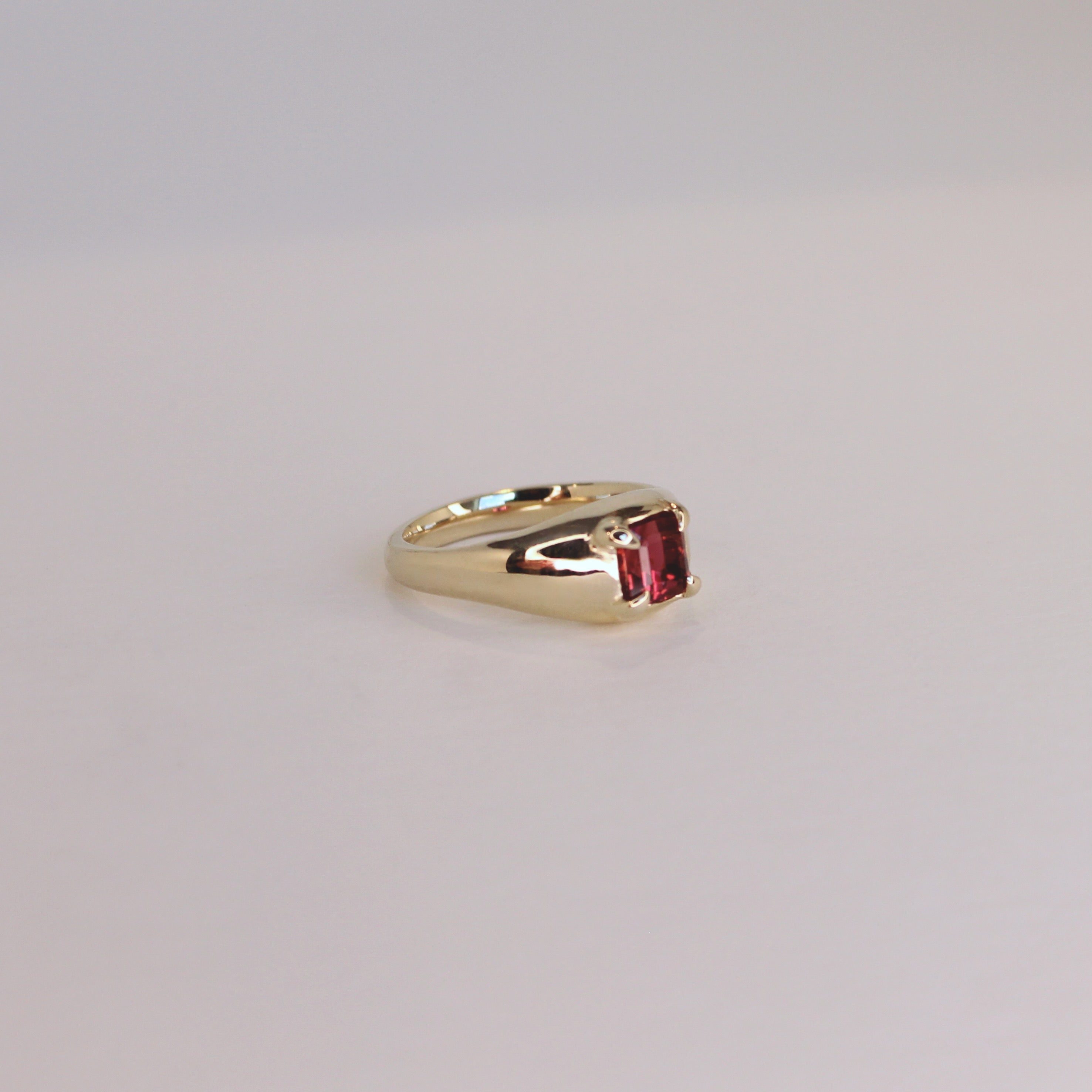 Mesa Gold Ring - Cherry Tourmaline