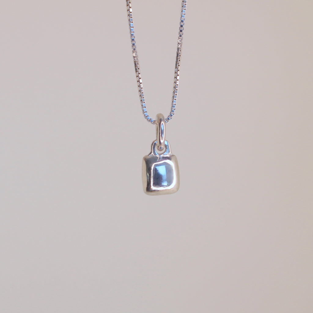 Chicklet Charm Sterling Silver