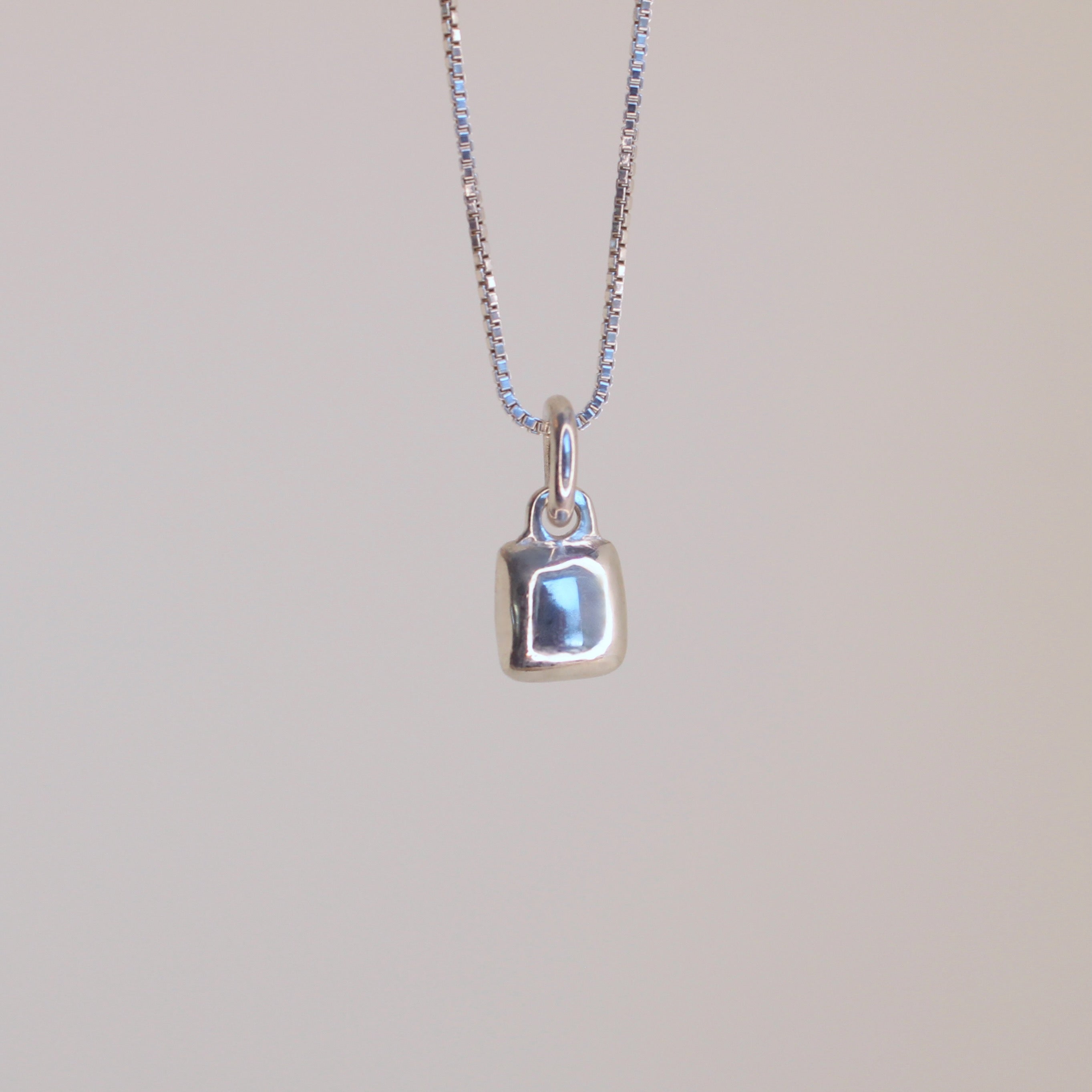 Chicklet Charm Sterling Silver